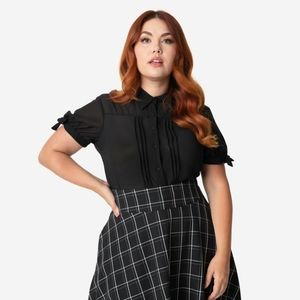 Chiffon Button Up Short Sleeve Colvin Blouse